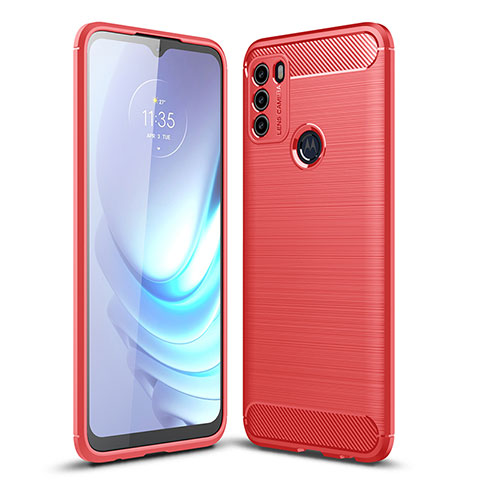 Funda Silicona Carcasa Goma Line para Motorola Moto G50 Rojo