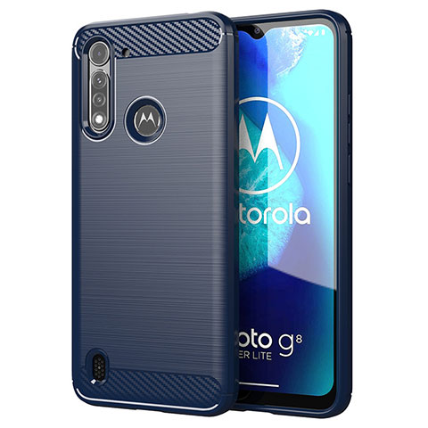 Funda Silicona Carcasa Goma Line para Motorola Moto G8 Power Lite Azul