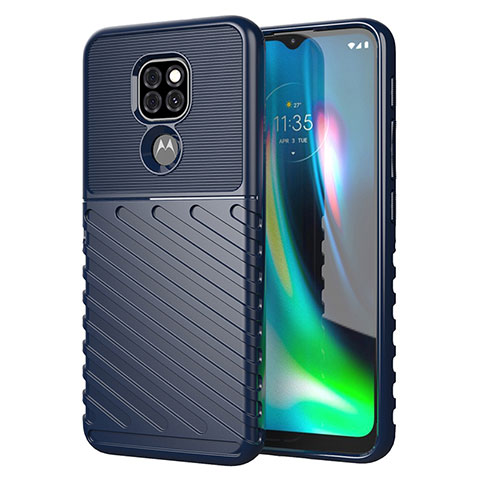 Funda Silicona Carcasa Goma Line para Motorola Moto G9 Play Azul