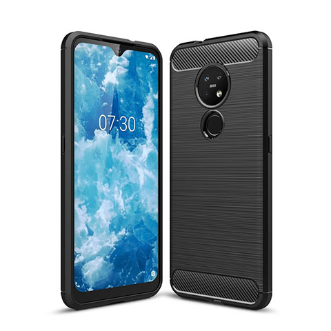 Funda Silicona Carcasa Goma Line para Nokia 7.2 Negro