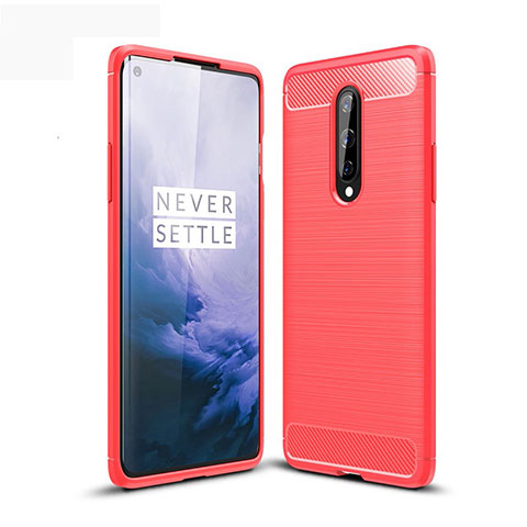 Funda Silicona Carcasa Goma Line para OnePlus 8 Rojo