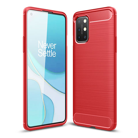 Funda Silicona Carcasa Goma Line para OnePlus 8T 5G Rojo