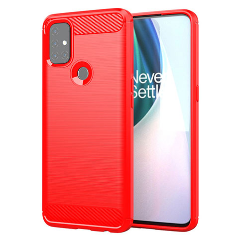 Funda Silicona Carcasa Goma Line para OnePlus Nord N10 5G Rojo