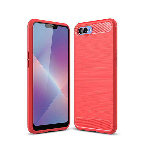 Funda Silicona Carcasa Goma Line para Oppo A12e Rojo