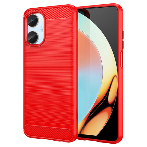 Funda Silicona Carcasa Goma Line para Realme 10 4G Rojo