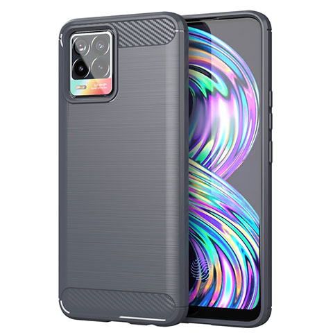 Funda Silicona Carcasa Goma Line para Realme 8 4G Gris