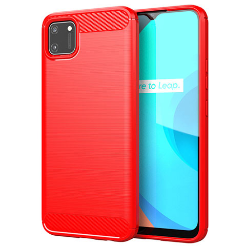 Funda Silicona Carcasa Goma Line para Realme C11 Rojo