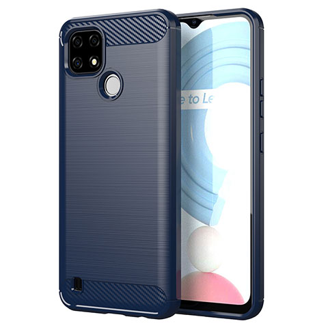 Funda Silicona Carcasa Goma Line para Realme C21 Azul