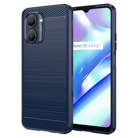 Funda Silicona Carcasa Goma Line para Realme C33 Azul