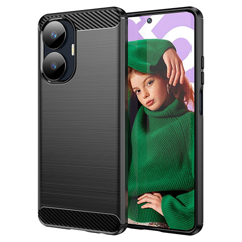 Funda Silicona Carcasa Goma Line para Realme C55 Negro