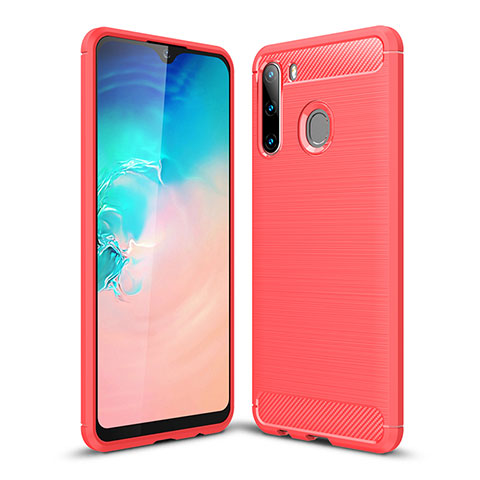 Funda Silicona Carcasa Goma Line para Samsung Galaxy A21 European Rojo