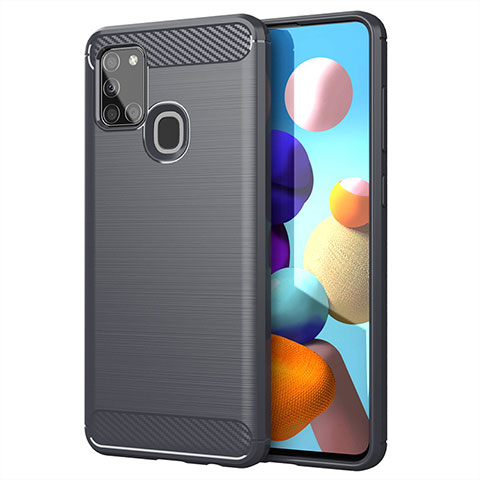 Funda Silicona Carcasa Goma Line para Samsung Galaxy A21s Gris