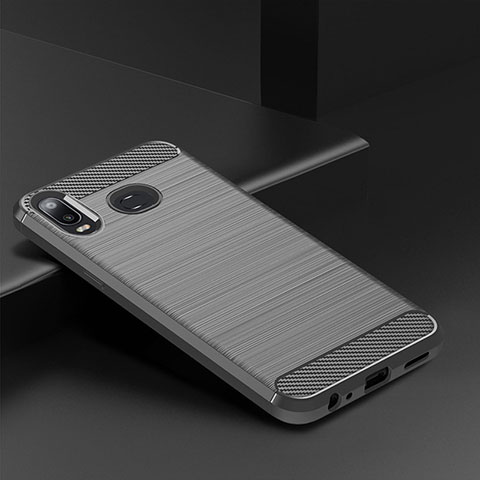 Funda Silicona Carcasa Goma Line para Samsung Galaxy A6s Gris