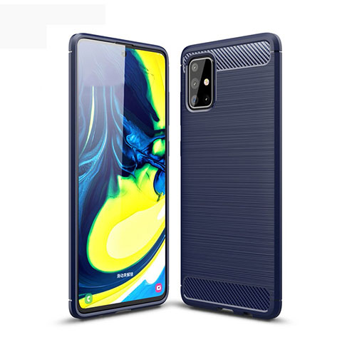 Funda Silicona Carcasa Goma Line para Samsung Galaxy A71 4G A715 Azul