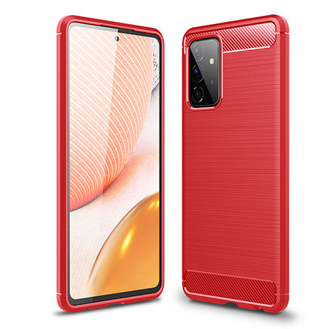 Funda Silicona Carcasa Goma Line para Samsung Galaxy A72 4G Rojo