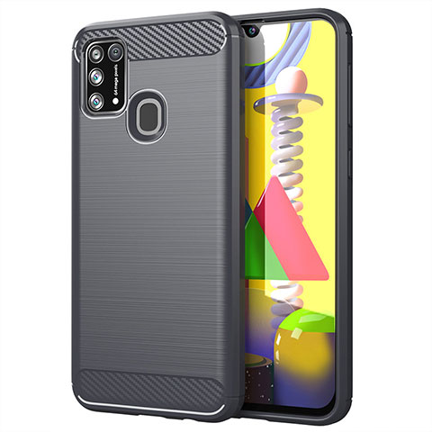 Funda Silicona Carcasa Goma Line para Samsung Galaxy M21s Gris