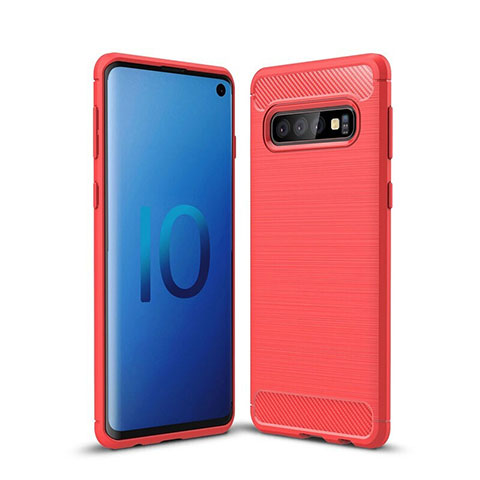 Funda Silicona Carcasa Goma Line para Samsung Galaxy S10 5G Rojo