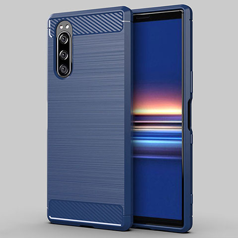 Funda Silicona Carcasa Goma Line para Sony Xperia 5 Azul