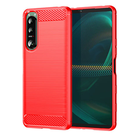 Funda Silicona Carcasa Goma Line para Sony Xperia 5 III Rojo