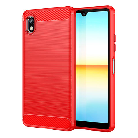 Funda Silicona Carcasa Goma Line para Sony Xperia Ace III SO-53C Rojo