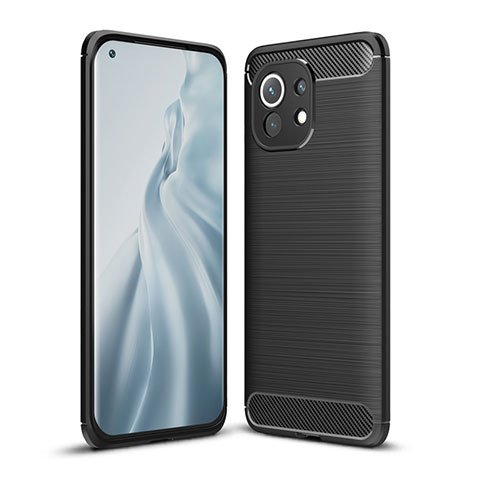 Funda Silicona Carcasa Goma Line para Xiaomi Mi 11 5G Negro