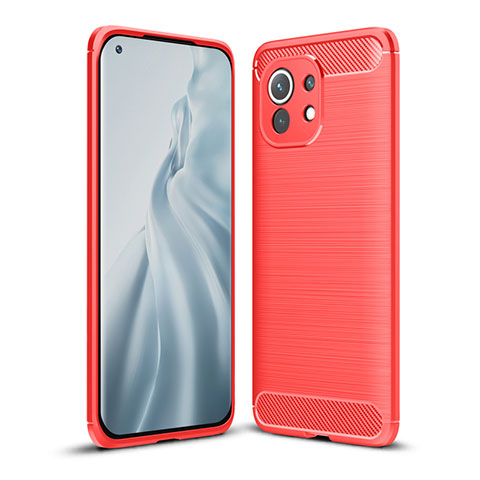 Funda Silicona Carcasa Goma Line para Xiaomi Mi 11 Lite 5G NE Rojo