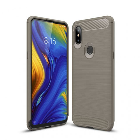 Funda Silicona Carcasa Goma Line para Xiaomi Mi Mix 3 Gris