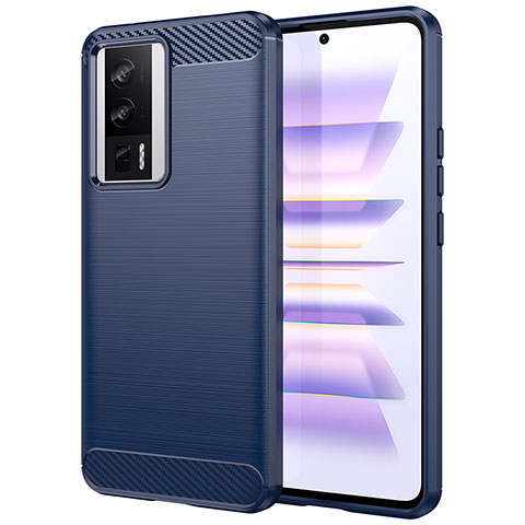 Funda Silicona Carcasa Goma Line para Xiaomi Poco F5 Pro 5G Azul