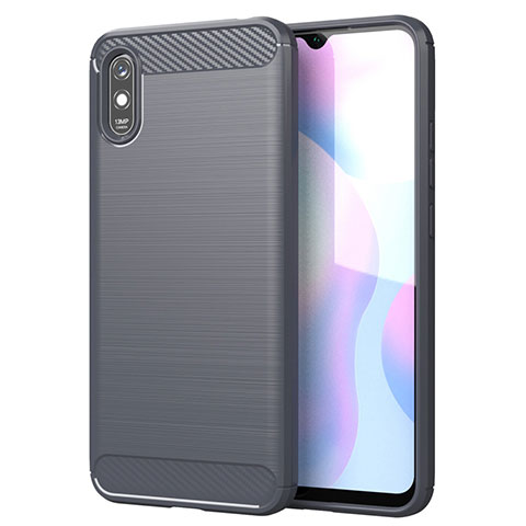 Funda Silicona Carcasa Goma Line para Xiaomi Redmi 9A Gris