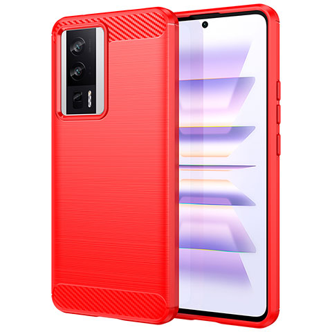 Funda Silicona Carcasa Goma Line para Xiaomi Redmi K60 5G Rojo