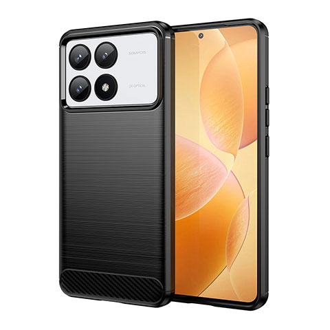 Funda Silicona Carcasa Goma Line para Xiaomi Redmi K70E 5G Negro