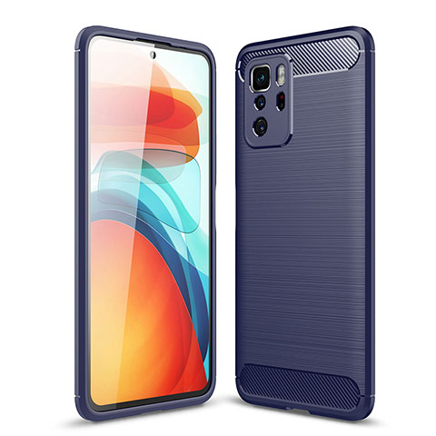 Funda Silicona Carcasa Goma Line para Xiaomi Redmi Note 10 Pro 5G Azul