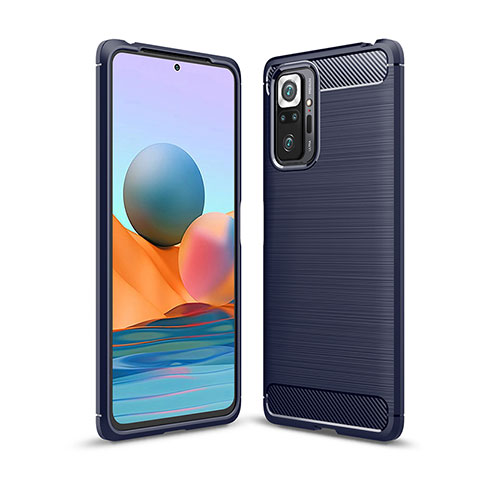 Funda Silicona Carcasa Goma Line para Xiaomi Redmi Note 10 Pro Max Azul