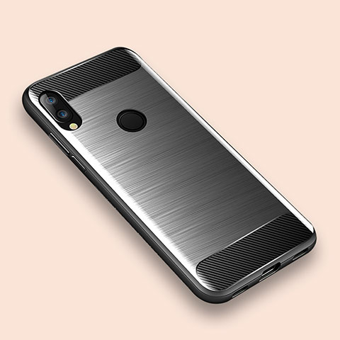 Funda Silicona Carcasa Goma Line para Xiaomi Redmi Note 7 Plata