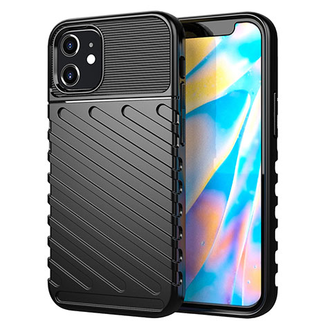 Funda Silicona Carcasa Goma Line S01 para Apple iPhone 12 Negro