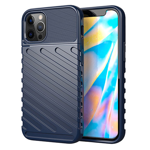 Funda Silicona Carcasa Goma Line S01 para Apple iPhone 12 Pro Max Azul