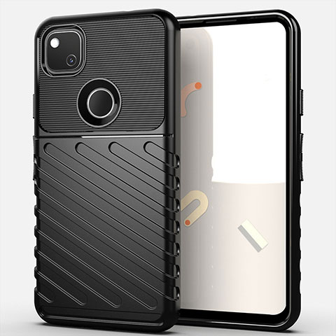 Funda Silicona Carcasa Goma Line S01 para Google Pixel 4a Negro