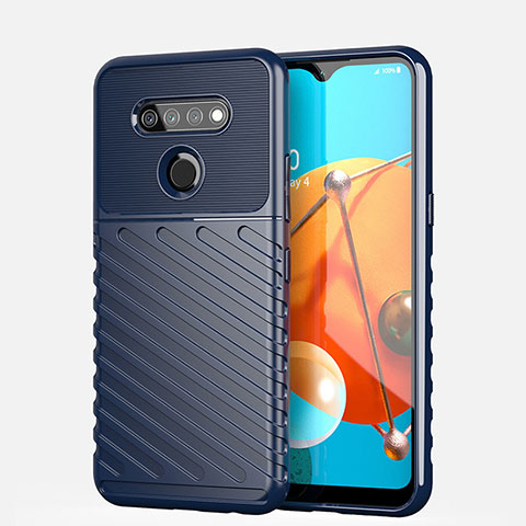 Funda Silicona Carcasa Goma Line S01 para LG K51 Azul