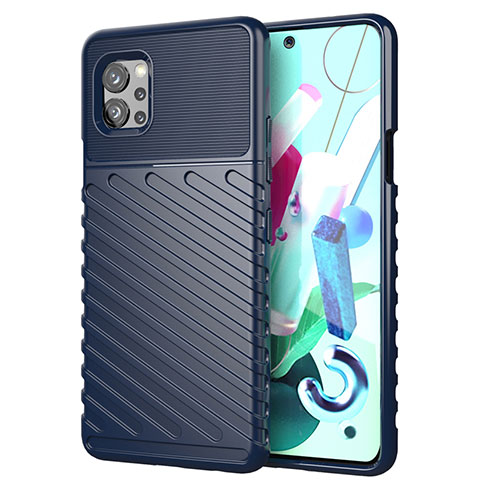 Funda Silicona Carcasa Goma Line S01 para LG Q92 5G Azul