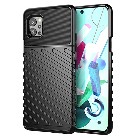 Funda Silicona Carcasa Goma Line S01 para LG Q92 5G Negro