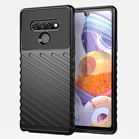 Funda Silicona Carcasa Goma Line S01 para LG Stylo 6 Negro