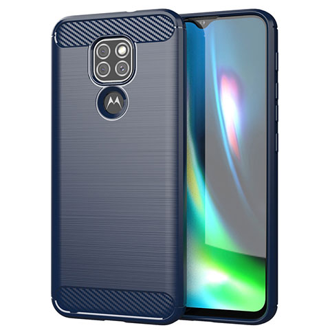 Funda Silicona Carcasa Goma Line S01 para Motorola Moto G9 Azul