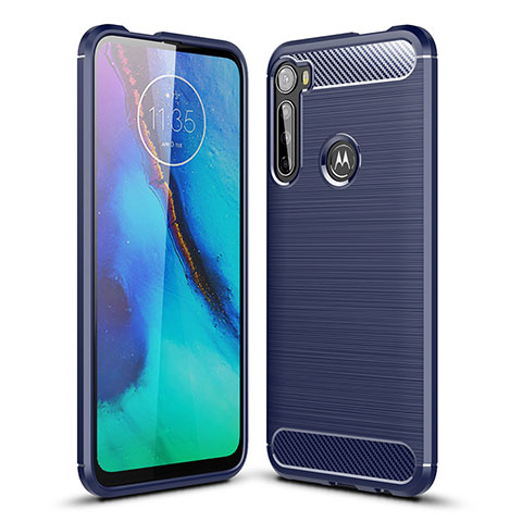 Funda Silicona Carcasa Goma Line S01 para Motorola Moto One Fusion Plus Azul