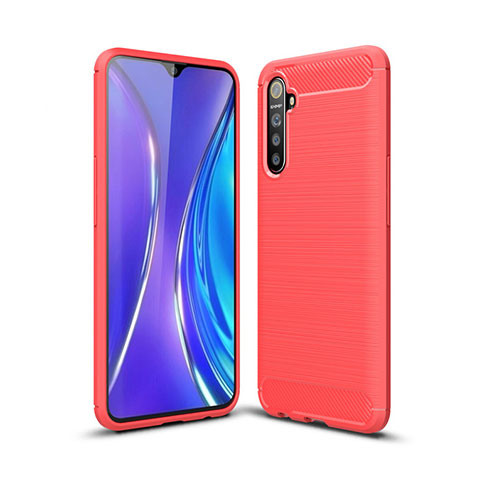 Funda Silicona Carcasa Goma Line S01 para Realme X2 Rojo