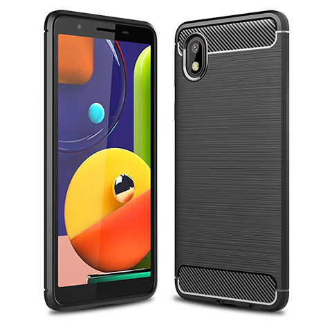 Funda Silicona Carcasa Goma Line WL1 para Samsung Galaxy M01 Core Negro