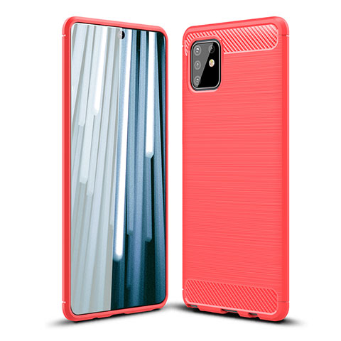 Funda Silicona Carcasa Goma Line WL1 para Samsung Galaxy M60s Rojo