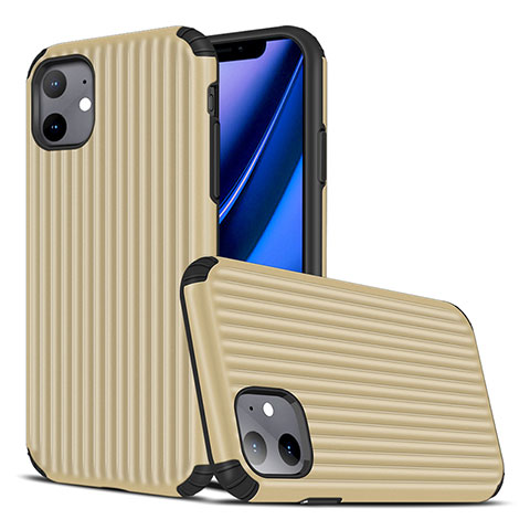 Funda Silicona Carcasa Goma Line Z01 para Apple iPhone 11 Oro