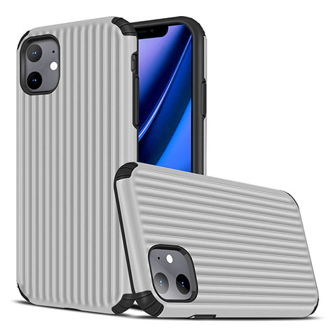 Funda Silicona Carcasa Goma Line Z01 para Apple iPhone 11 Plata