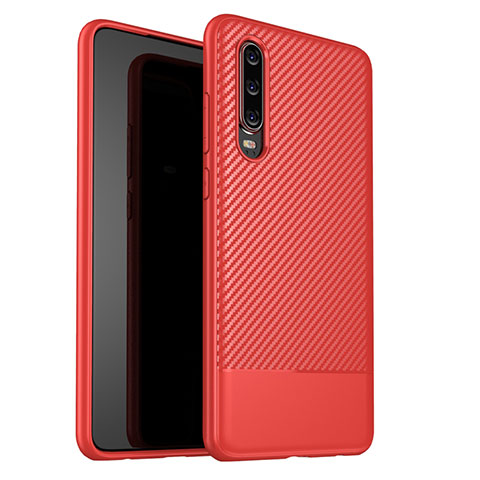 Funda Silicona Carcasa Goma Twill G02 para Huawei P30 Rojo