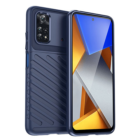 Funda Silicona Carcasa Goma Twill MF1 para Xiaomi Poco M4 Pro 4G Azul